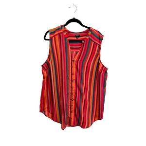 TORRID Womens Top HARPER Multicolor Stripe Sleeveless Tunic Size 3X